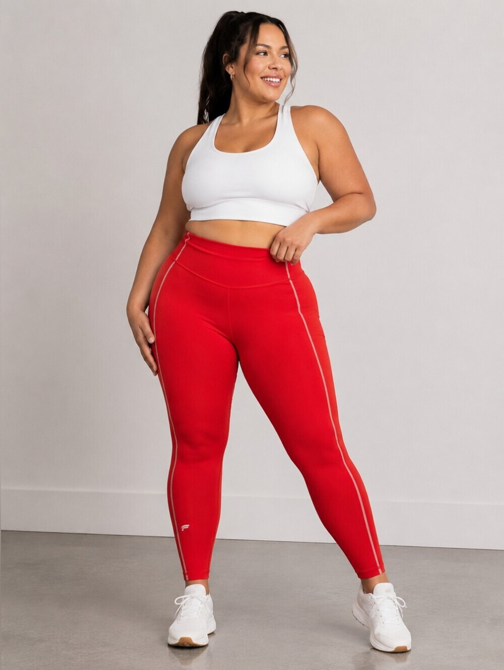 Fabletics Red High Waisted Active Leggings Plus Size 1X Athletic Workout